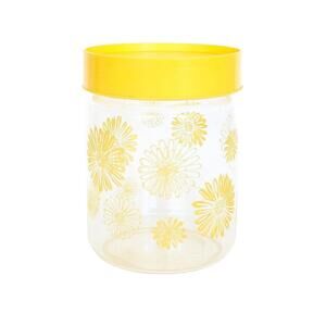 Vintage Corning Ware Yellow Daisy Glass Canister with Lid